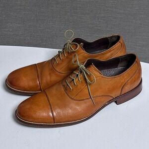 Cole Haan Oxford Shoes 10 Tan Leather Cap Toe Dress‎ Classic